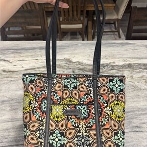 Vera Bradley Floral Black and Yellow Tote